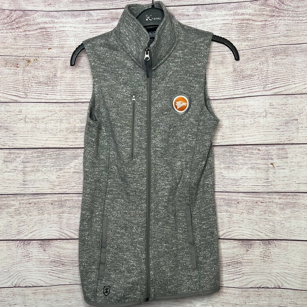 Zusa Women's Midtown Gray Fleece Zipper Vest Logo Size Small New - Picture 3 of 12